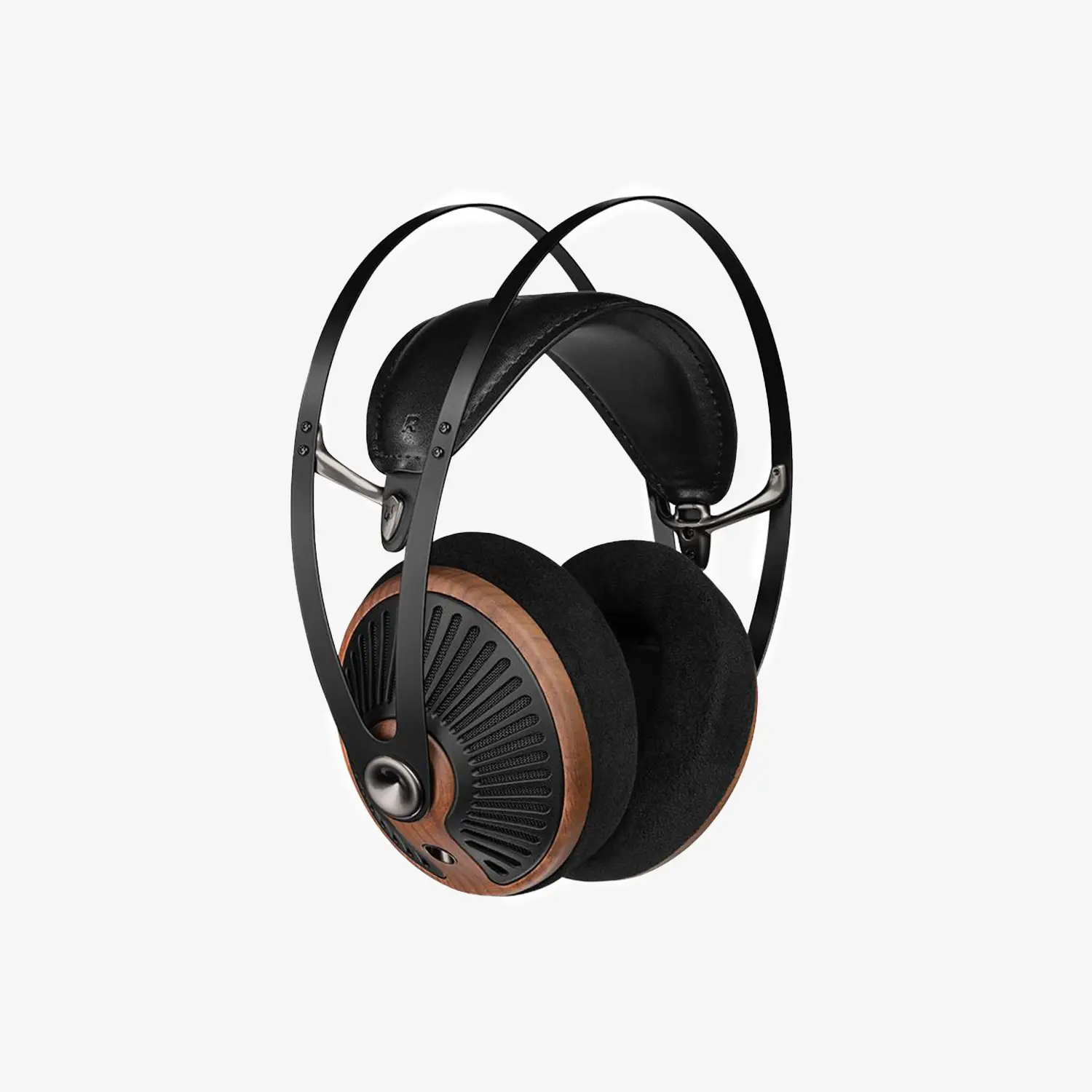 Casque hi‑fi Meze 105 Silva noir ouvert avec oreillettes en bois